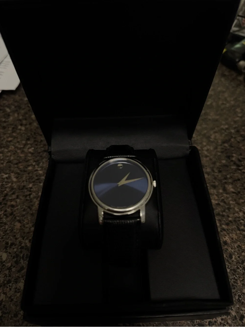 Movado Rose Gold Case Watch with Brown Leather Strap